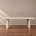 Regrano Fluted Travertine Dining Table