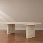 Regrano Fluted Travertine Dining Table
