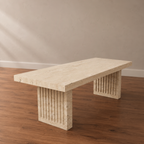 Regrano Fluted Travertine Dining Table