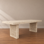 Regrano Fluted Travertine Dining Table