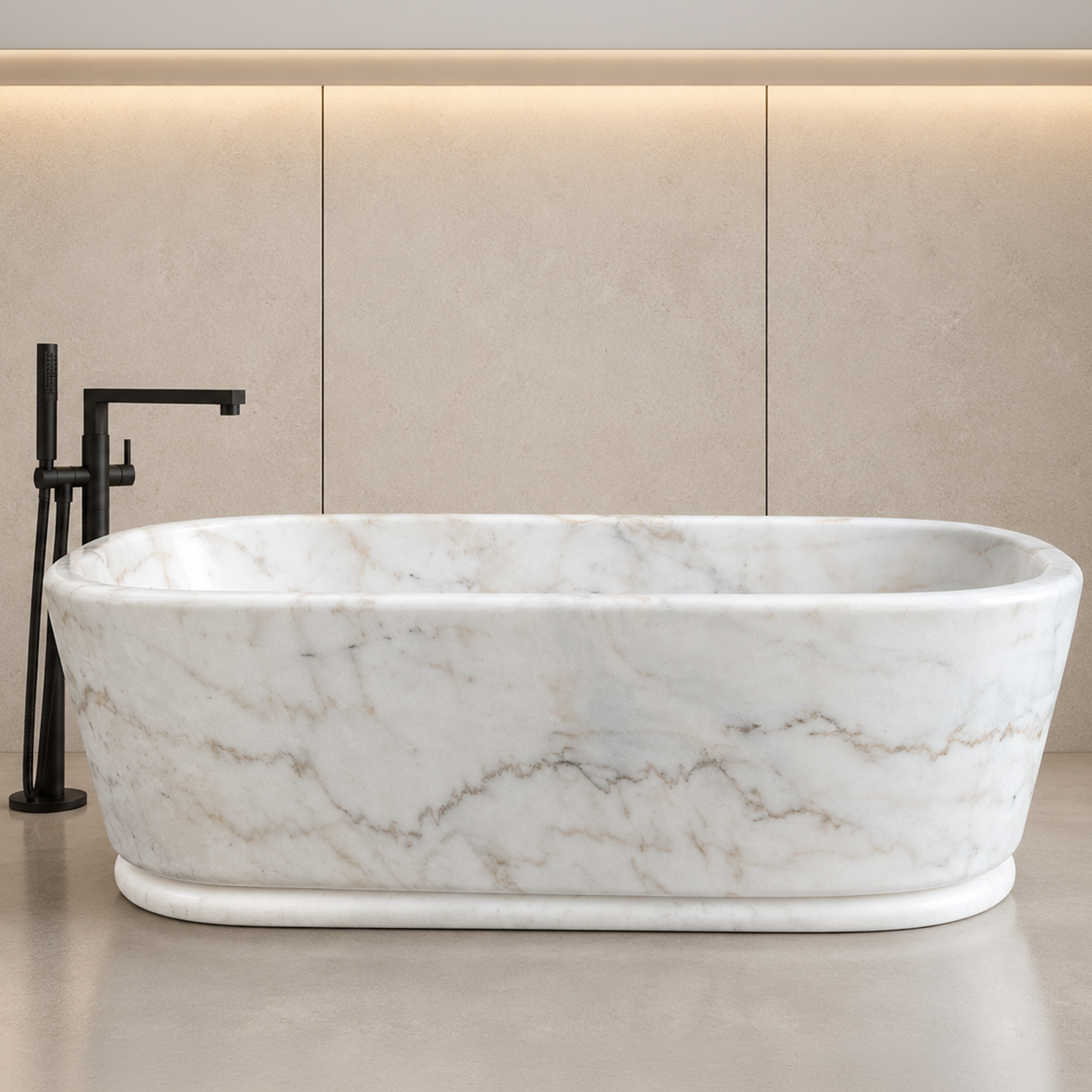 Guangxi White Marble Pedestal Bathtub – marble bathtubs, freestanding bath, free standing bath, soaking tub, bathroom tub