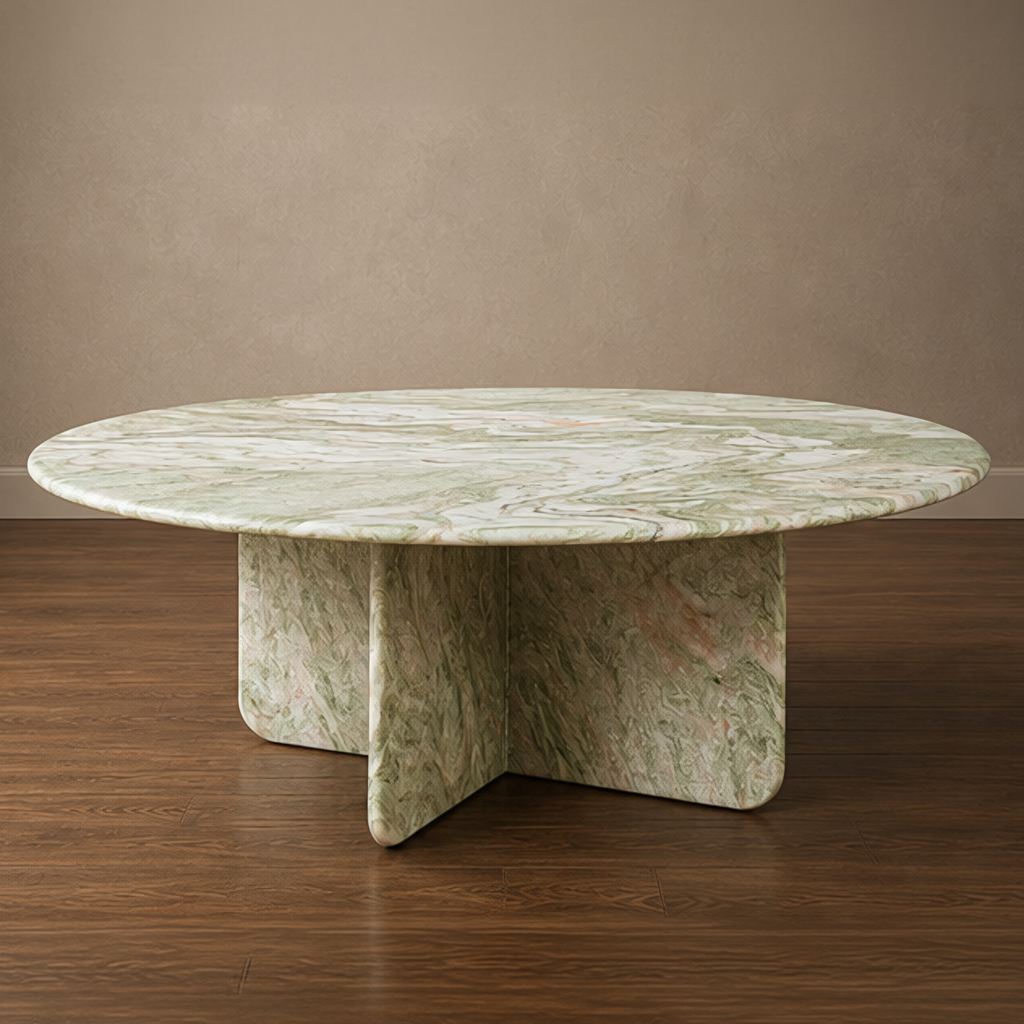 Iceberg White Coffee Table – round coffee table, minimalist coffee table, modern coffee table, living room table, luxury coffee table