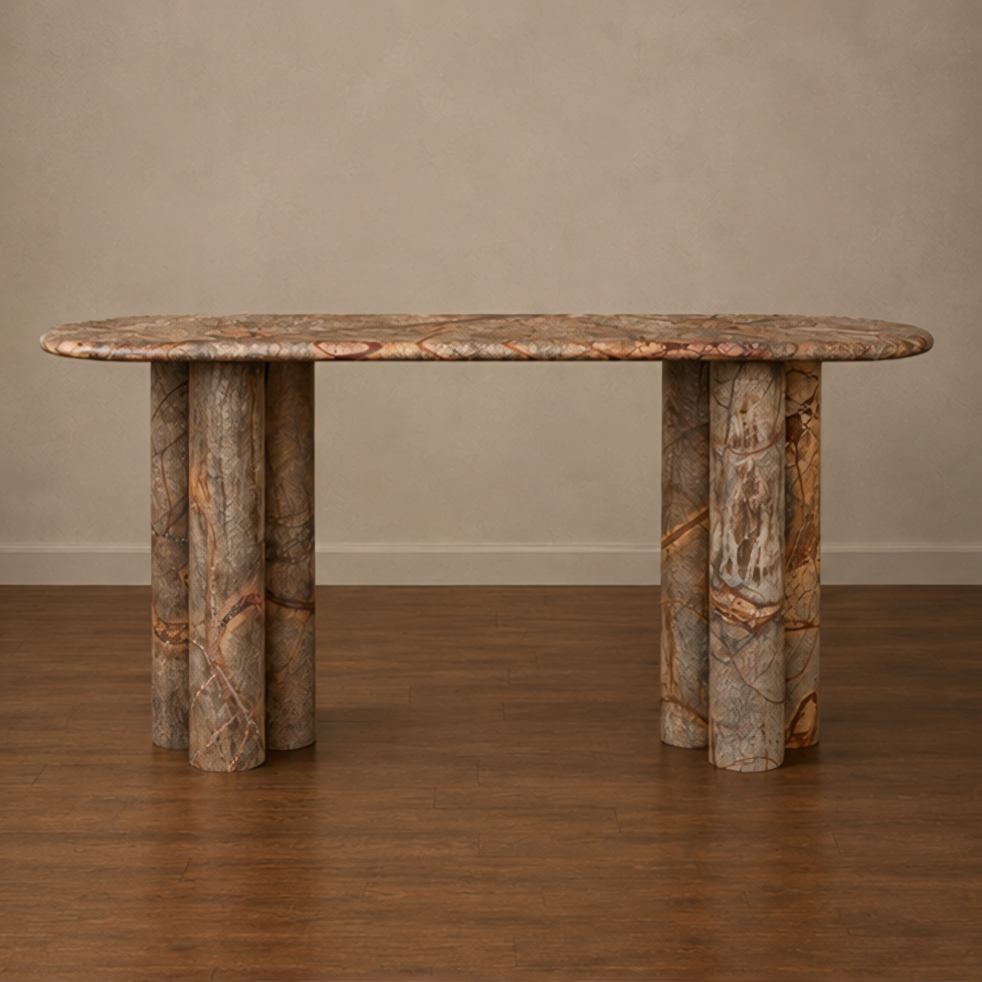 Rainforest Brown Marble Console Table