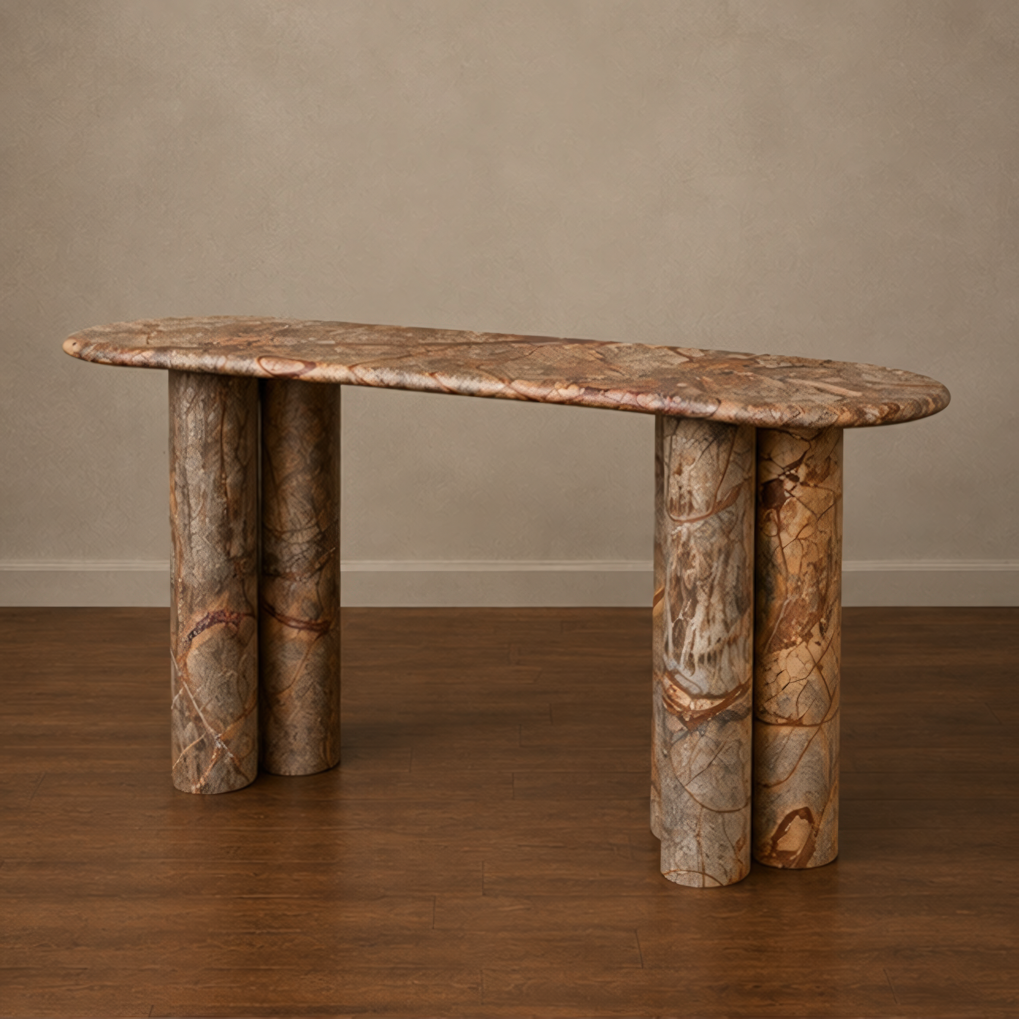 Rainforest Brown Marble Console Table