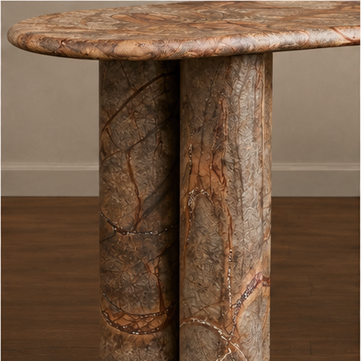 Rainforest Brown Marble Console Table