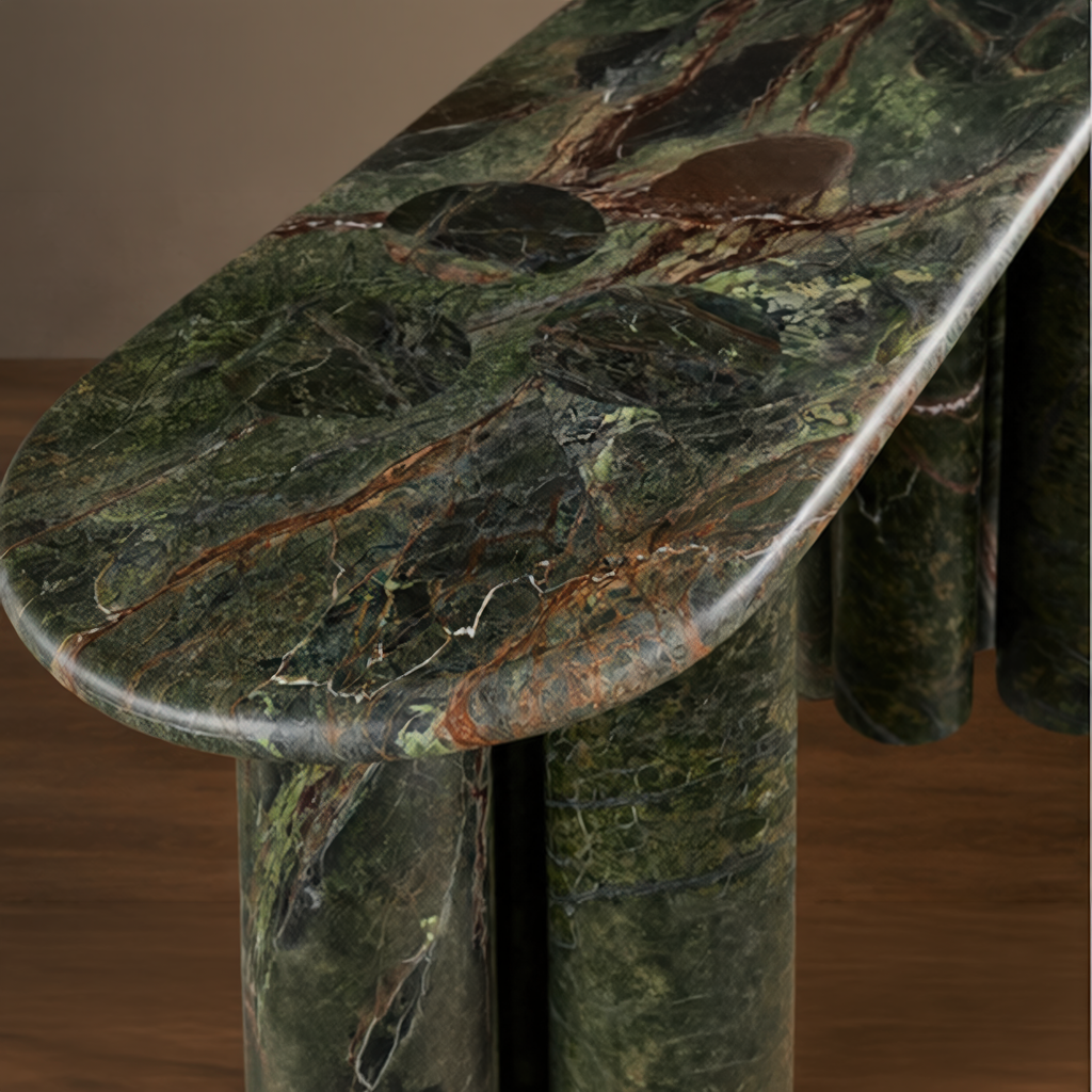 Rainforest Green Marble Console Table