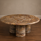 Signature Rainforest Brown Coffee Table – round coffee table, living room table, luxury coffee table, marble coffee table, designer coffee table