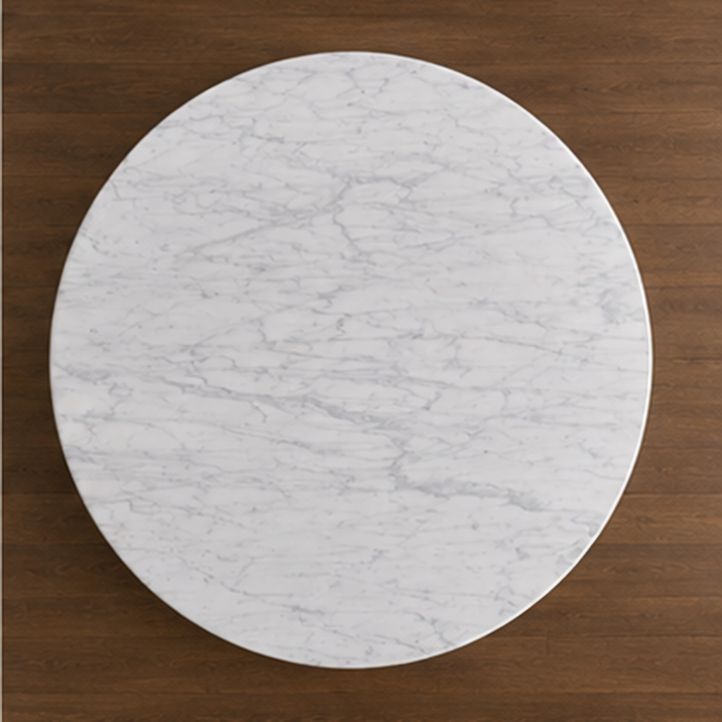 Cool Carara Dining Table Fluted Round – round marble dining table, white marble dining table, marble top round dining table, round marble table, white marble table