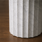 Cool Carara Dining Table Fluted Round – round marble dining table, white marble dining table, marble top round dining table, round marble table, white marble table
