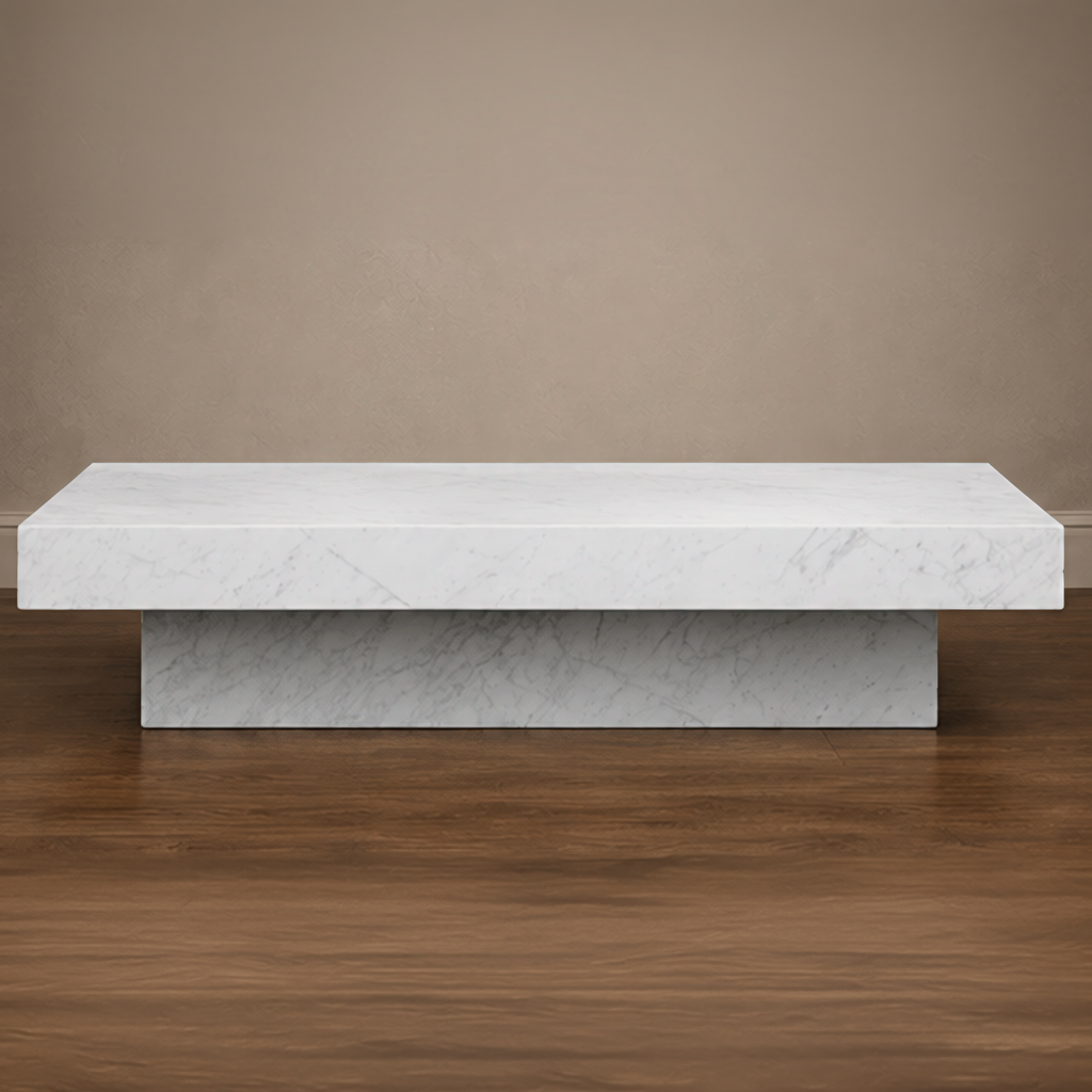 Cool Carrara White Coffee Table Rectangular