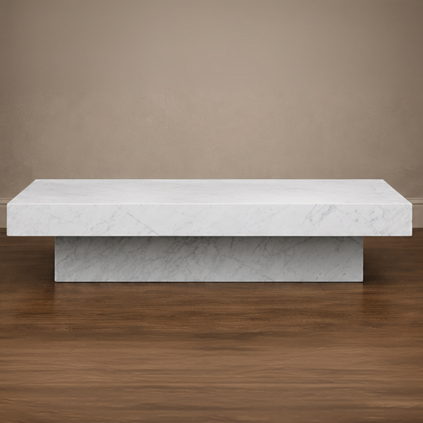 Cool Carrara White Coffee Table Rectangular