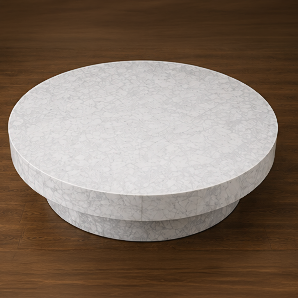 Carrrara White Round Dining Table – round coffee table, marble coffee table, living room table, designer coffee table, luxury coffee table