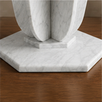 Carrara Bloom Dining Table – white marble dining table, marble dining table, marble top dining table, white marble table, round marble dining table