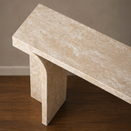 Angular beige Travertine Console Table