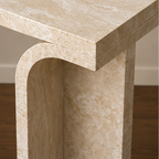 Angular beige Travertine Console Table