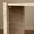 Curved Angle Travertine Console Table