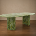 Rare Green Onyx Dining Table – oval marble dining table, marble dining table, stone dining table, stone top dining table, marble top dining table