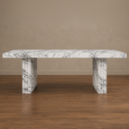 Regrano Fluted Arabescato Dining Table