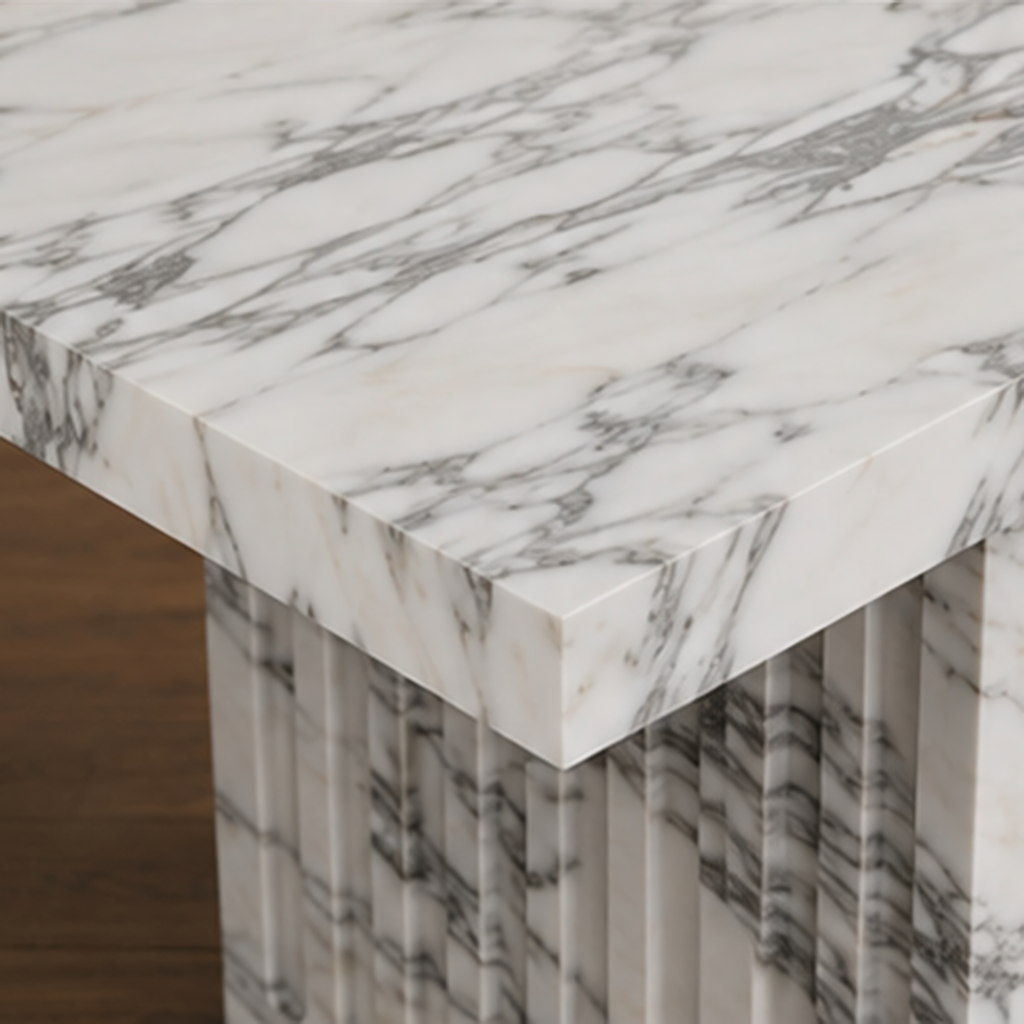 Regrano Fluted Arabescato Dining Table