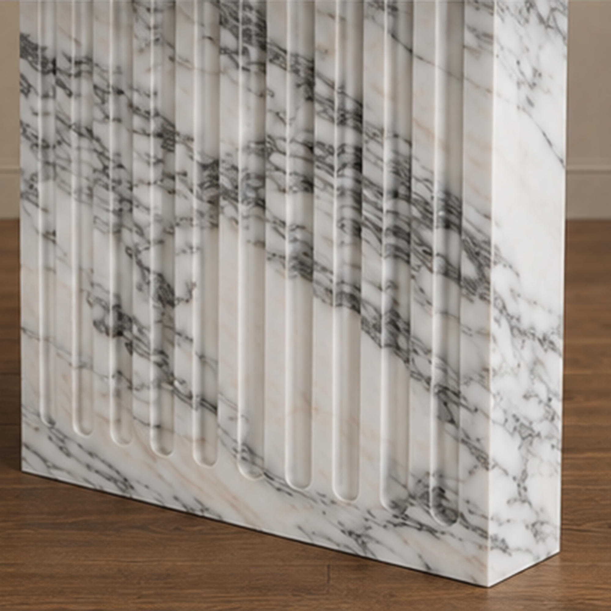 Regrano Fluted Arabescato Dining Table