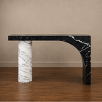 Signature Arabescato and Marquino Console Table