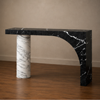Signature Arabescato and Marquino Console Table