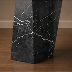 Knight Black Marquino Dining Table – black marble dining table, marble dining table, marble top dining table, stone dining table, stone top dining table