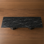 Knight Black Marquino Dining Table – black marble dining table, marble dining table, marble top dining table, stone dining table, stone top dining table
