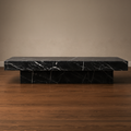 Black Marquino Coffee Table Rectangular – black coffee table, black marble coffee table, black stone coffee table, occasional table, designer coffee table
