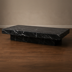 Black Marquino Coffee Table Rectangular – black coffee table, black marble coffee table, black stone coffee table, occasional table, designer coffee table