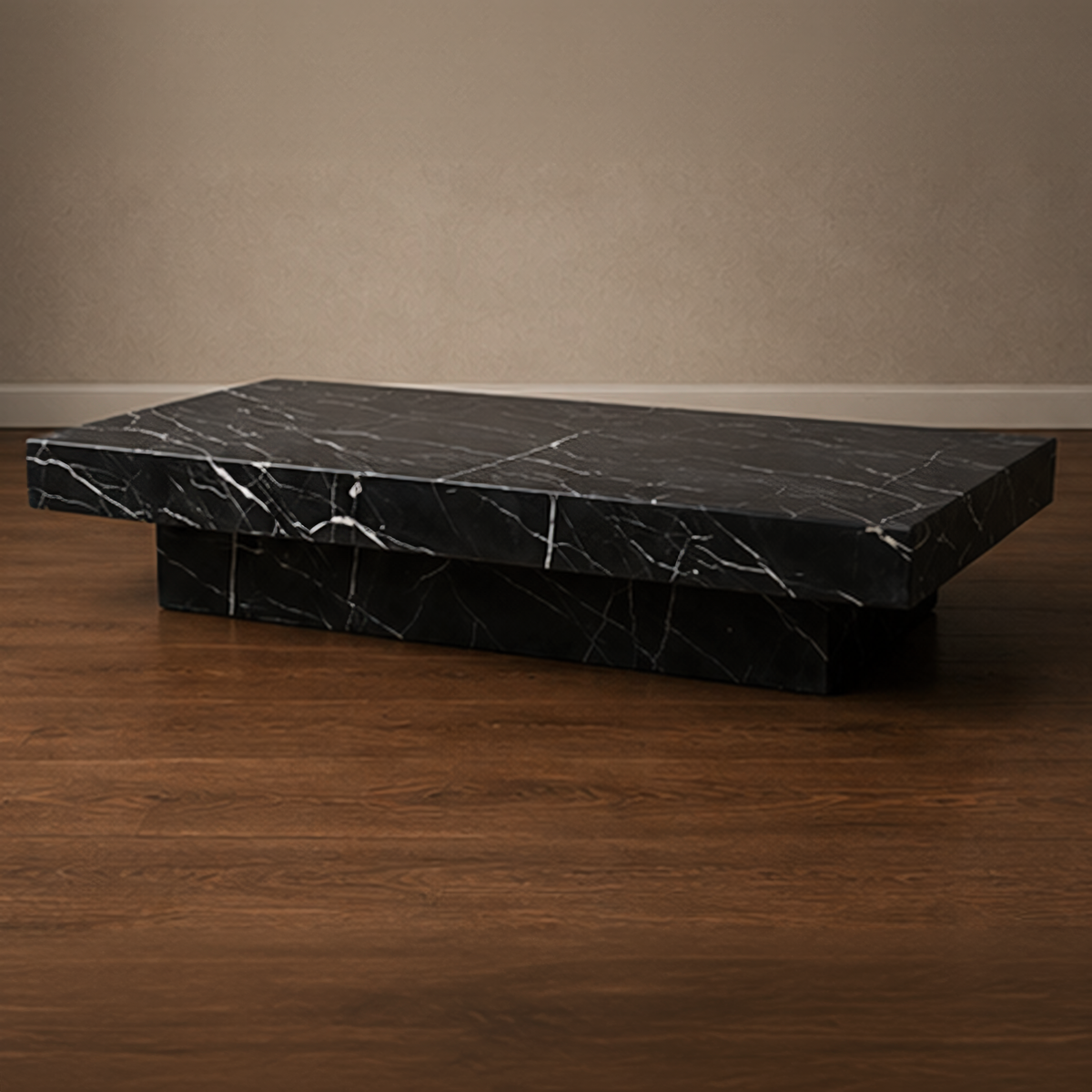 Black Marquino Coffee Table Rectangular – black coffee table, black marble coffee table, black stone coffee table, occasional table, designer coffee table