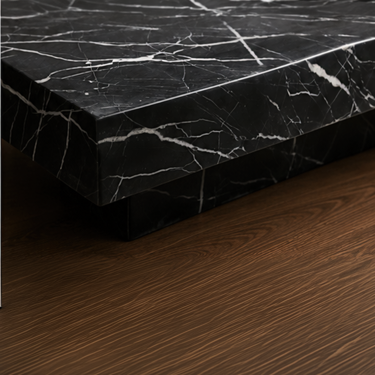 Black Marquino Coffee Table Rectangular – black coffee table, black marble coffee table, black stone coffee table, occasional table, designer coffee table