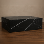 Neura Marquino Plinth Coffee Table – black marble coffee table, black stone coffee table, occasional table, designer coffee table, luxury coffee table