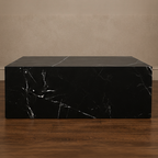 Neura Marquino Plinth Coffee Table – black marble coffee table, black stone coffee table, occasional table, designer coffee table, luxury coffee table