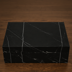 Neura Marquino Plinth Coffee Table – black marble coffee table, black stone coffee table, occasional table, designer coffee table, luxury coffee table