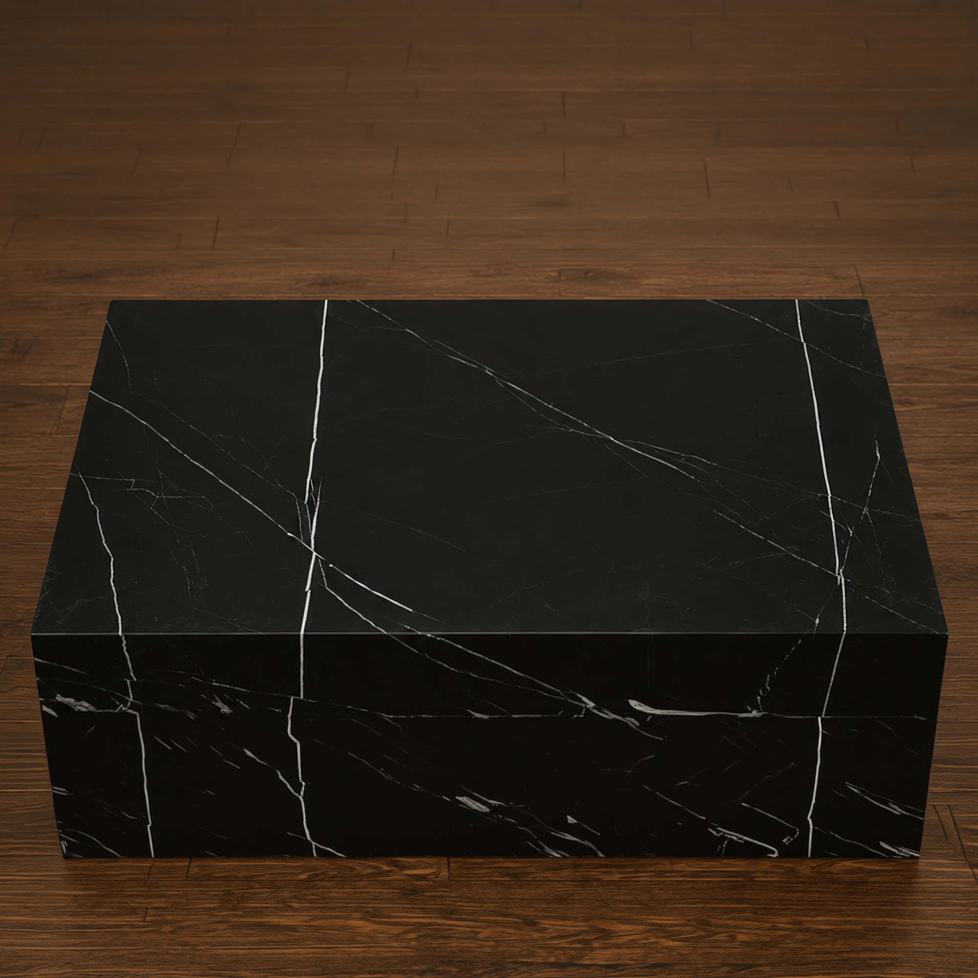 Neura Marquino Plinth Coffee Table – black marble coffee table, black stone coffee table, occasional table, designer coffee table, luxury coffee table