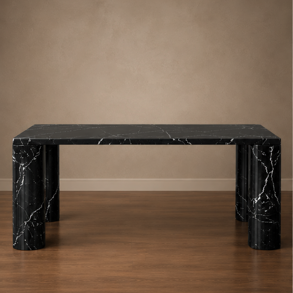 Marco Fluted Black Marquino Dining Table