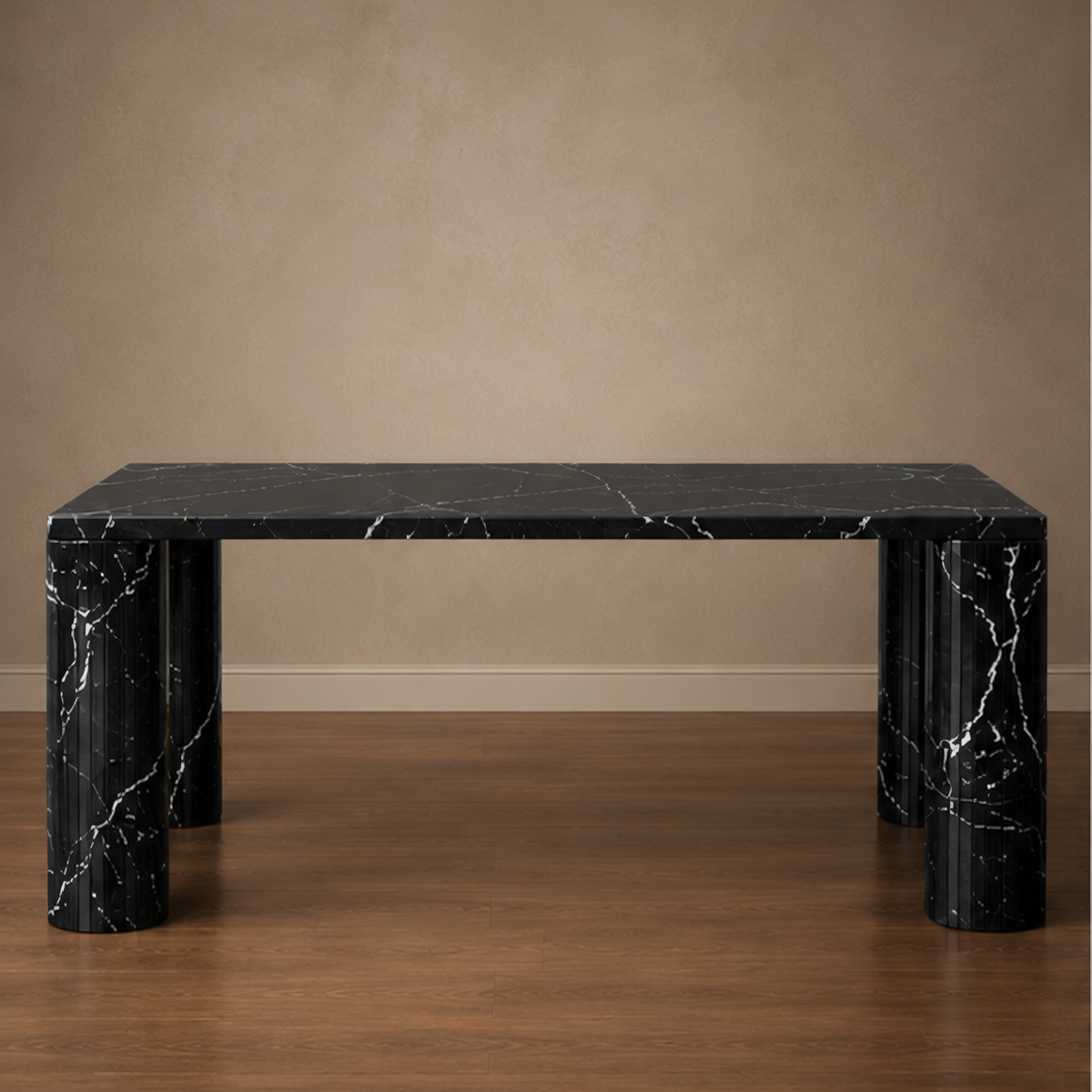 Marco Fluted Black Marquino Dining Table