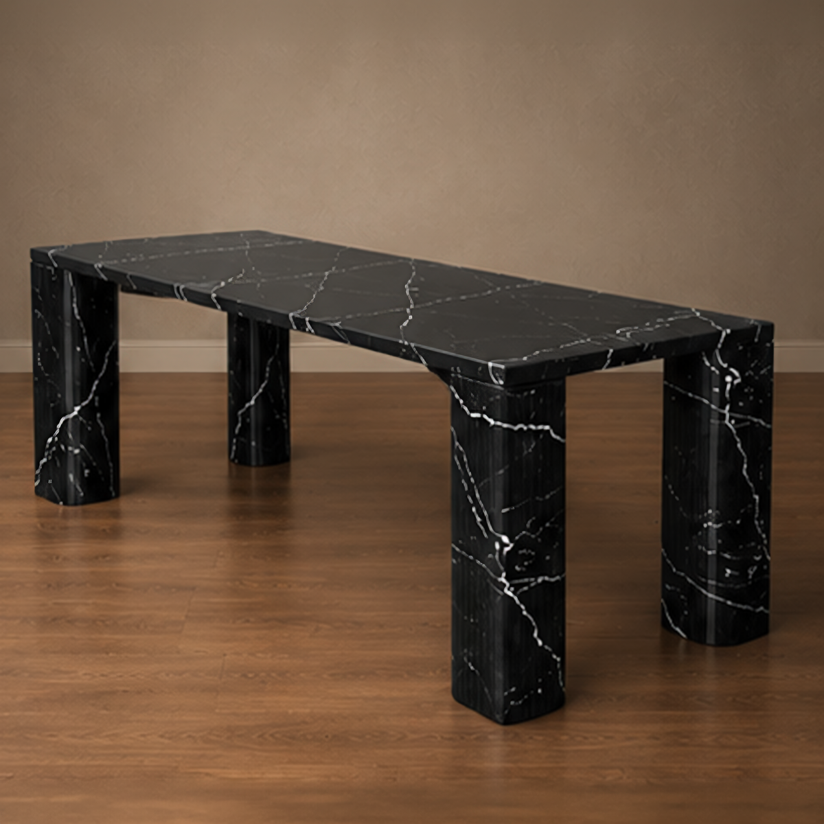 Marco Fluted Black Marquino Dining Table