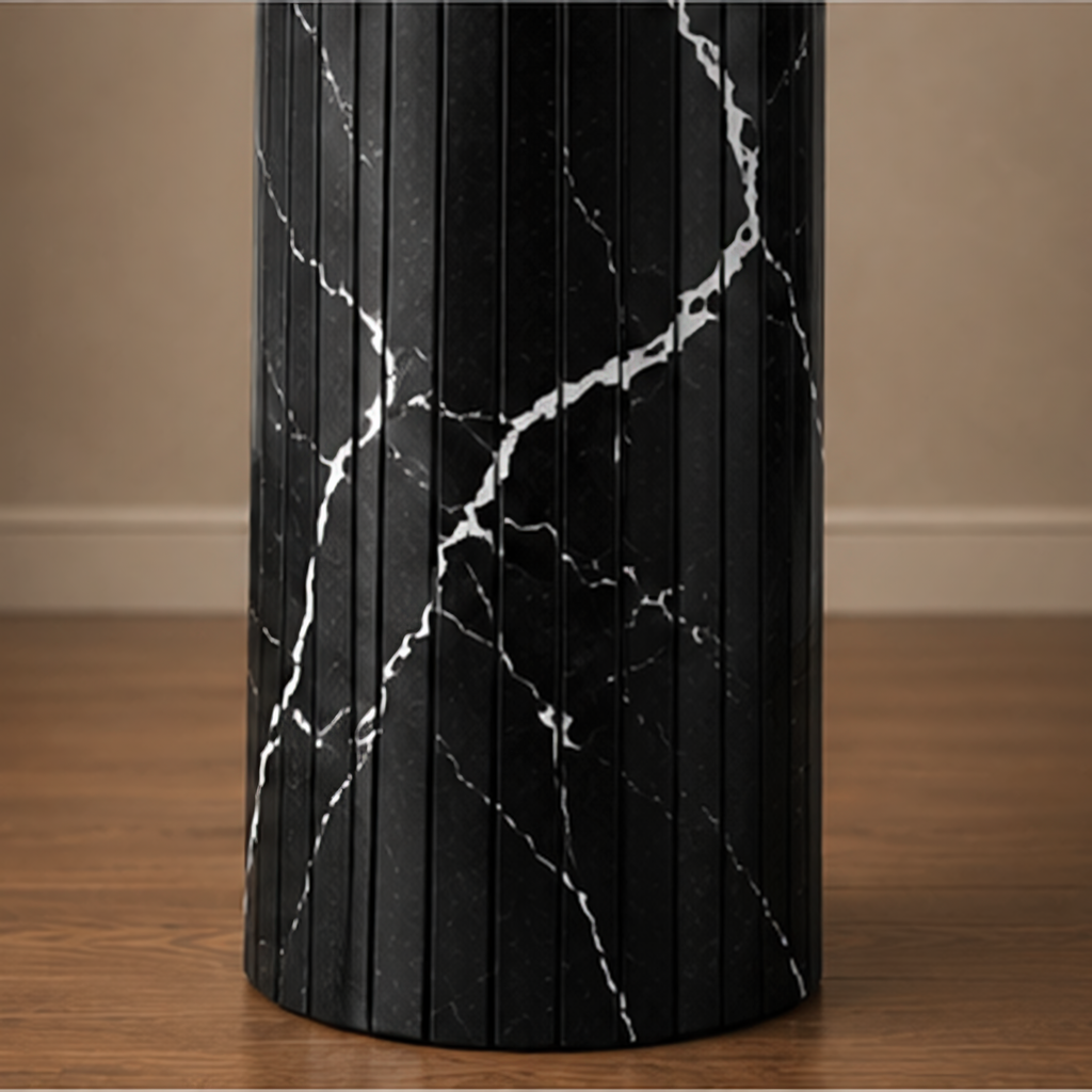 Marco Fluted Black Marquino Dining Table