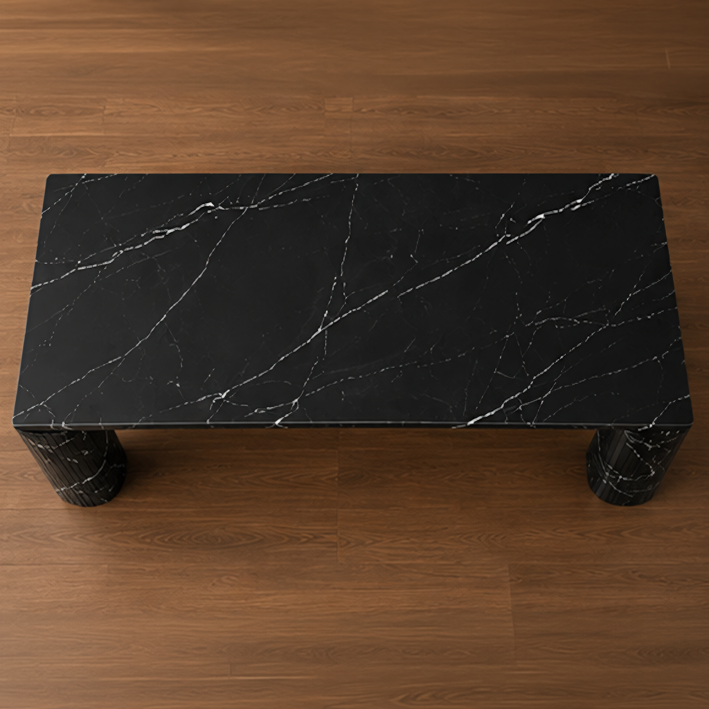 Marco Fluted Black Marquino Dining Table