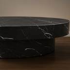 Black Marquino Round Coffee Table – black coffee table, black marble coffee table, black round coffee table, round coffee table, designer coffee table