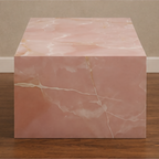 Pink Onyx Coffee Table Plinth – onyx coffee table, onyx accent table, occasional table, designer coffee table, unique coffee table