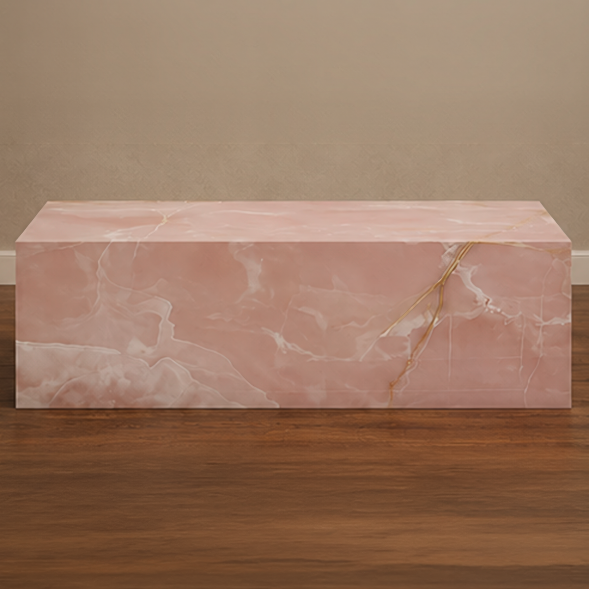 Pink Onyx Coffee Table Plinth – onyx coffee table, onyx accent table, occasional table, designer coffee table, unique coffee table
