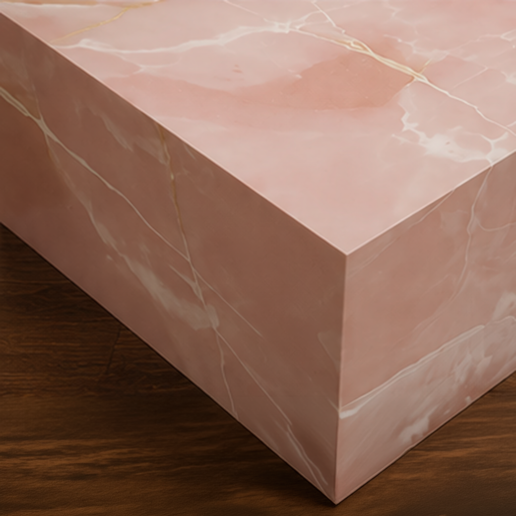Pink Onyx Coffee Table Plinth – onyx coffee table, onyx accent table, occasional table, designer coffee table, unique coffee table