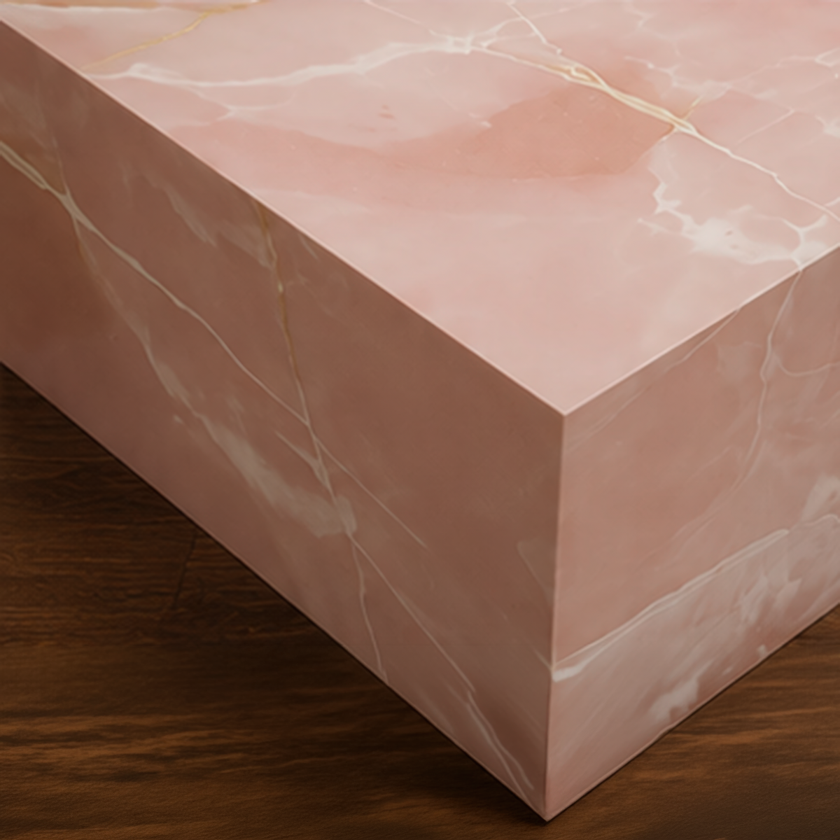 Pink Onyx Coffee Table Plinth – onyx coffee table, onyx accent table, occasional table, designer coffee table, unique coffee table