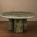 Signature Rainforest Green Marble Coffee Table – marble coffee table, round coffee table, living room table, luxury coffee table, designer coffee table