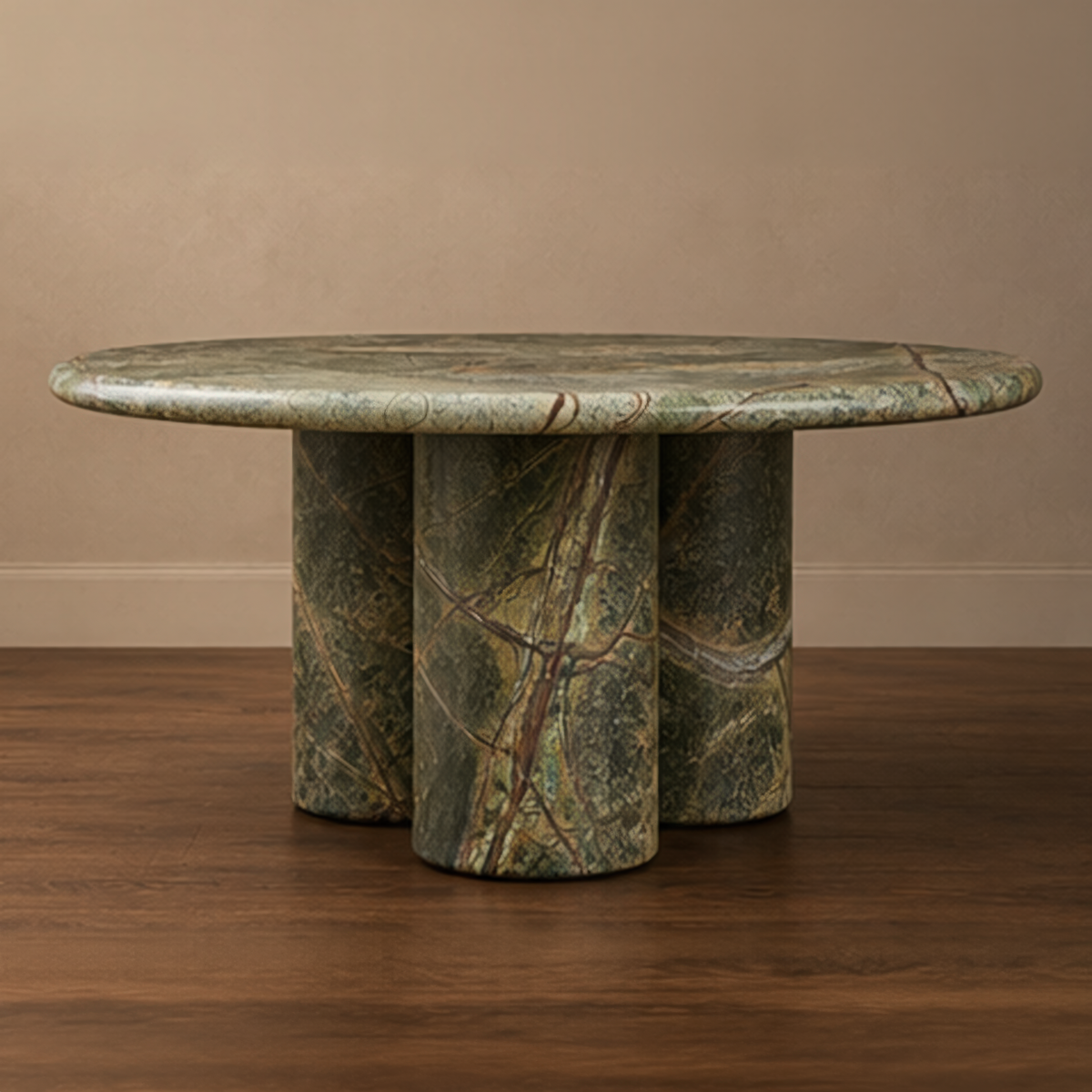Signature Rainforest Green Marble Coffee Table – marble coffee table, round coffee table, living room table, luxury coffee table, designer coffee table