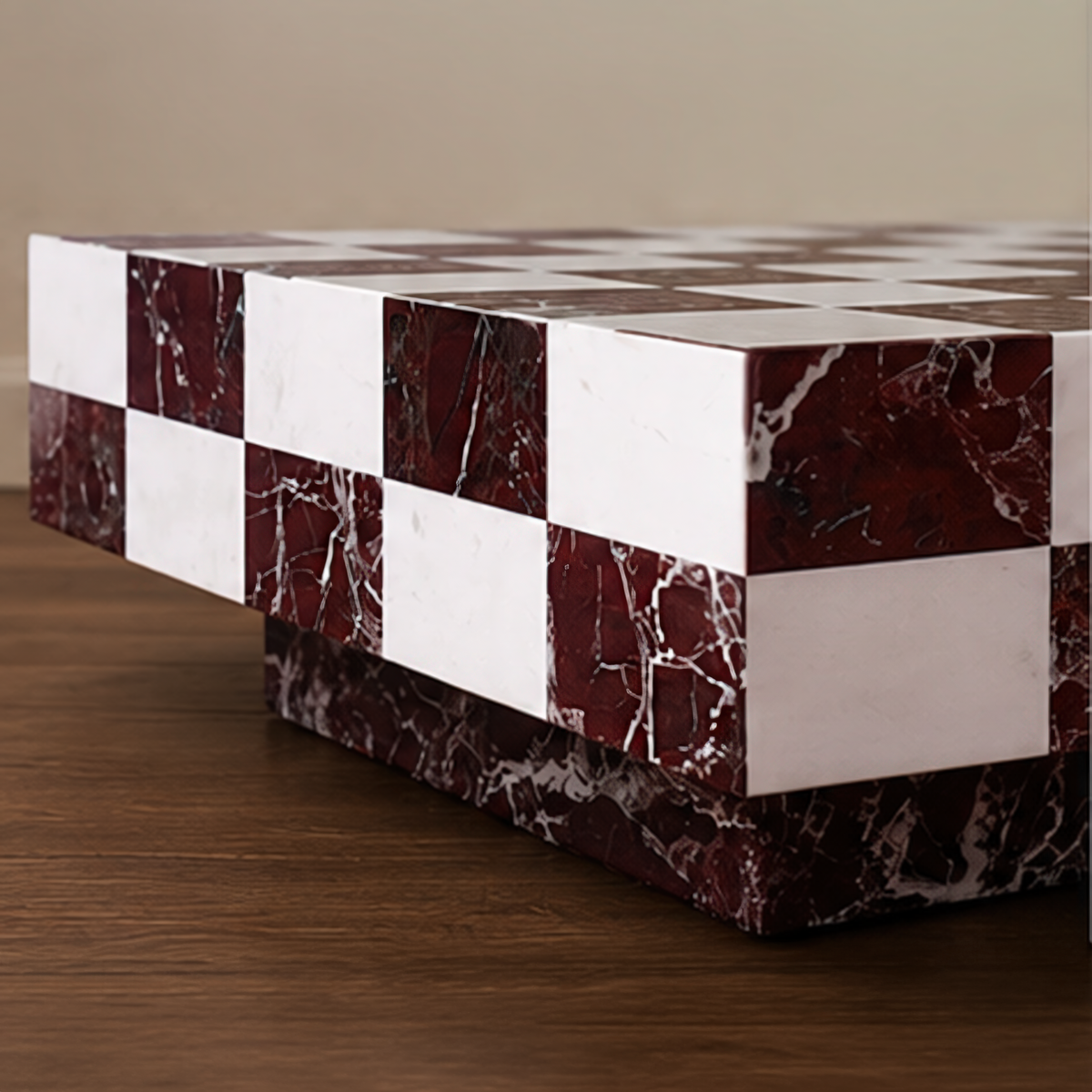 Julian Carrara and Rosso Coffee Table – marble top coffee table, marble coffee table, luxury coffee table, designer coffee table, living room table