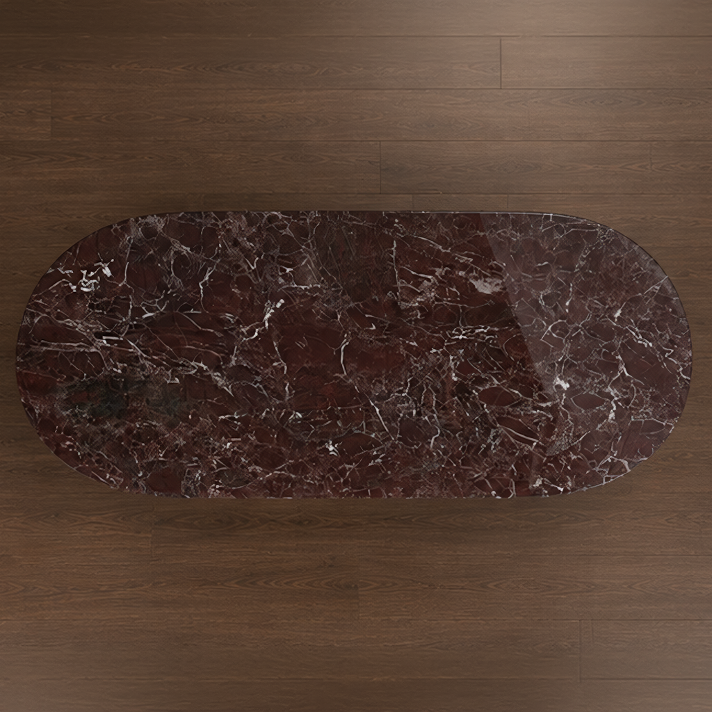 Rosso Levanto Curved Coffee Table – marble coffee table, living room table, luxury coffee table, statement coffee table, designer coffee table